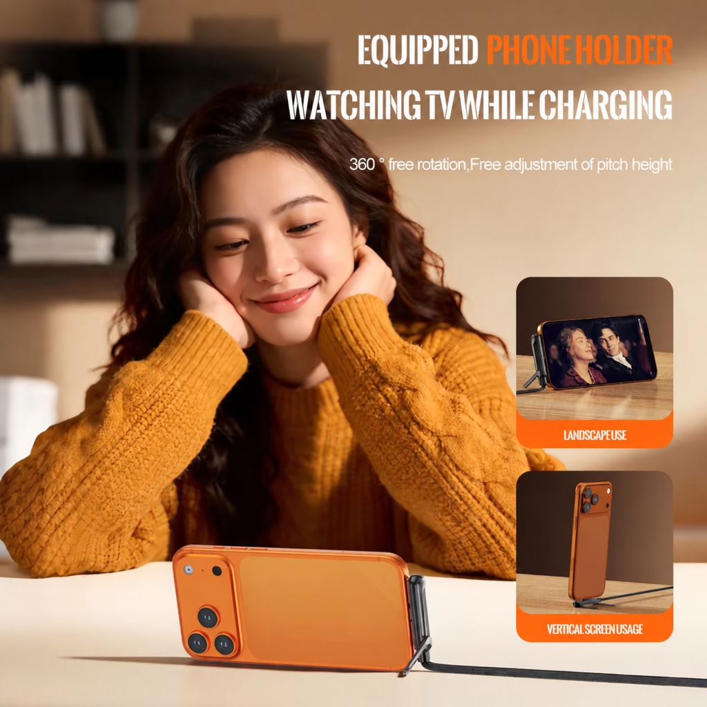 2 in 1 Charger: Built in Stand and Fast Charging