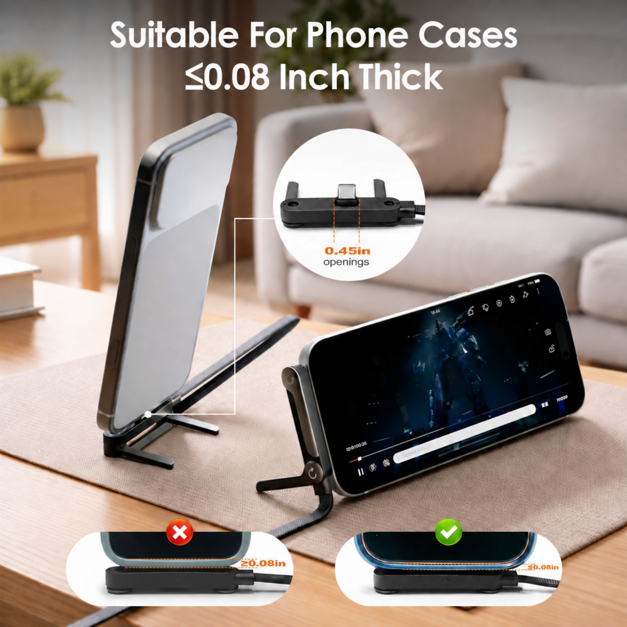 2 in 1 Charger: Built in Stand and Fast Charging